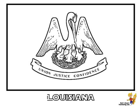 Louisiana State Flag Coloring Page   Louisiana State Flag Coloring Page Page For Kids - Louisiana State Flag Coloring Page