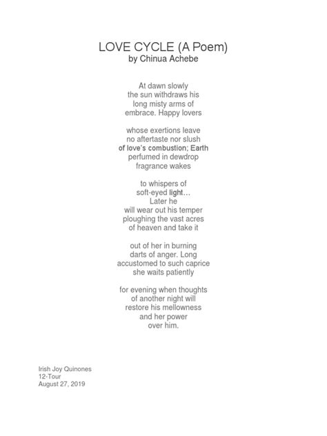 Love Cycle Poem