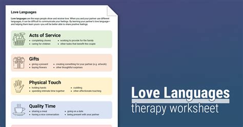 Love Languages Worksheet Therapist Aid Love Languages Worksheet - Love Languages Worksheet