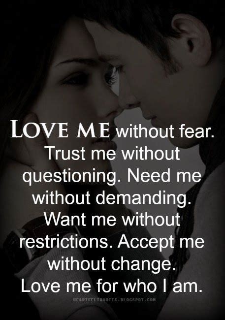 Love Me Without Fear Quote