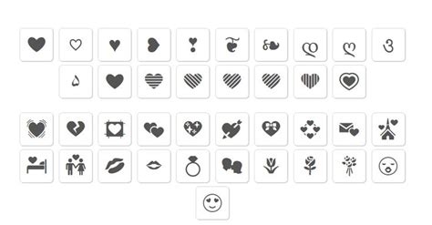 love text symbols characters