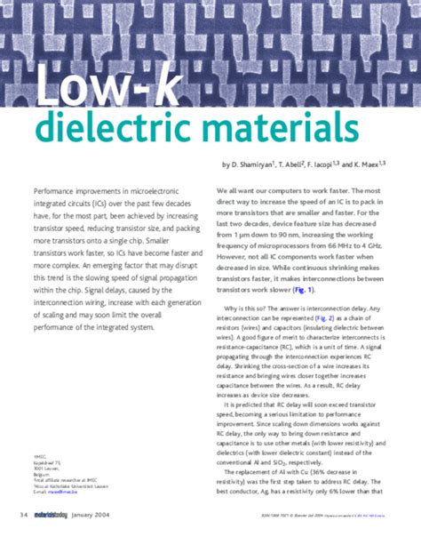 low k dielectrics pdf