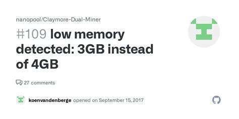 low memory detected: 3GB instead of 4GB #109 - Github