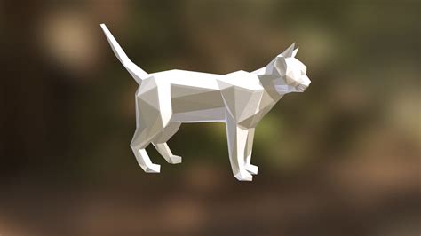low poly cat 3D print model CGTrader