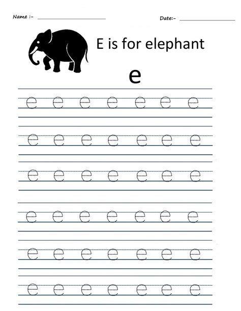 Lowercase E Handwriting Worksheet Trace 1 Write 1 Lowercase E Worksheet - Lowercase E Worksheet