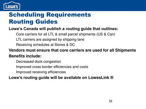 Read Lowes Routing Guide 
