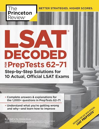 Lsat Decoded Preptests 62 71 Step By Step Solutions For 10 Actual Official Lsat Exams Graduate School Test Preparation