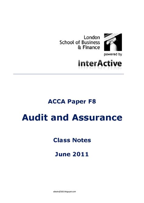 Lsbf Acca F8 Class Notes 2013