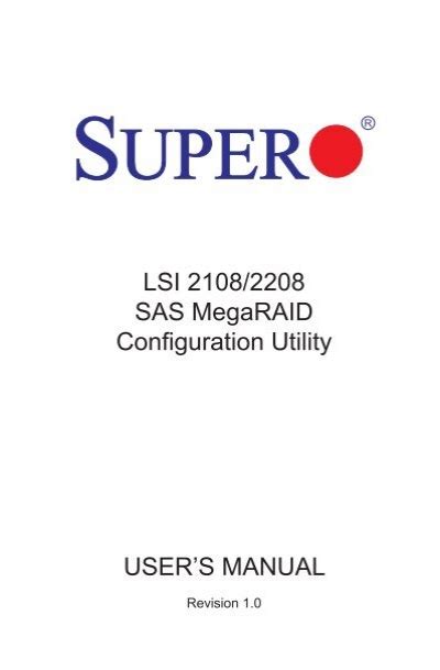 Full Download Lsi 2108 2208 Sas Megaraid Configuration Utility 