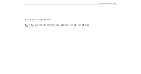 Download Lte Diameter Signaling Index Oracle 
