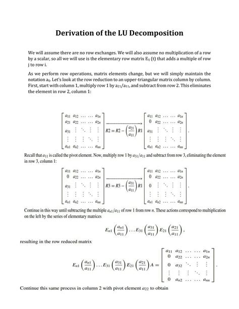 Lu Decomposition Python Numpy