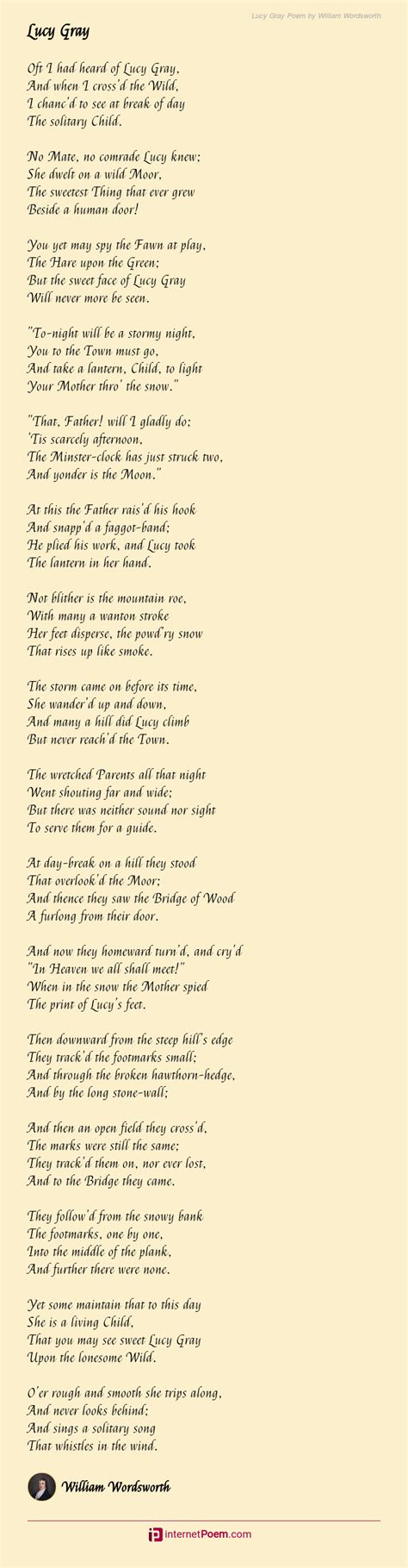 Lucy Gray Poem