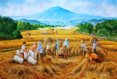 lukisan panen padi terkenal