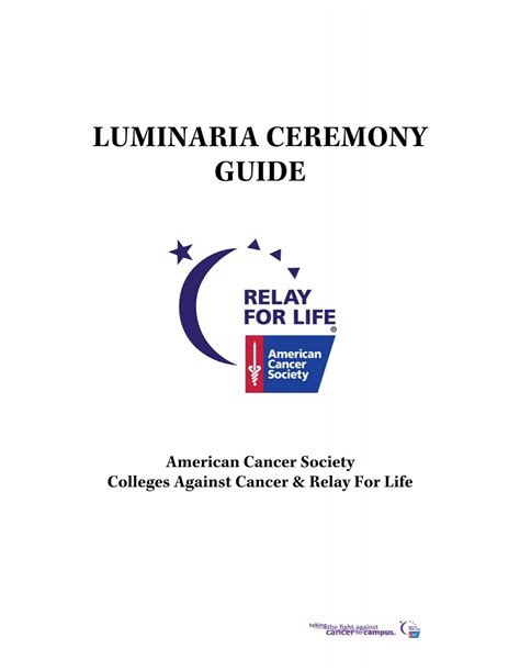 luminaria ceremony guide relay for life