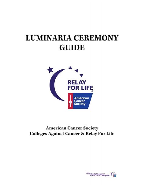 Read Online Luminaria Ceremony Guide College Relay For Life File Type Pdf 
