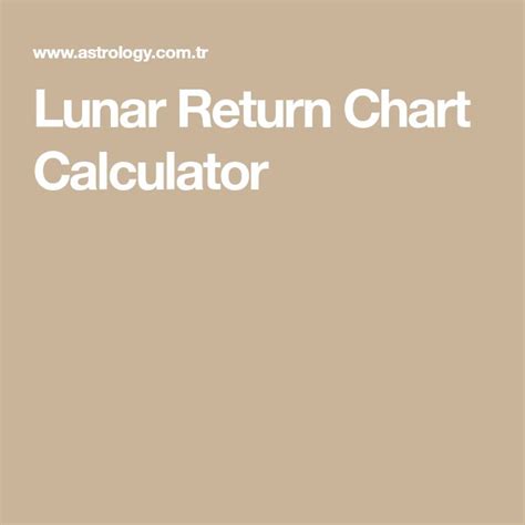 Lunar Return Calculator    - Lunar Return Calculator