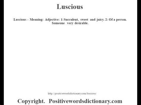 Luscious Meaning