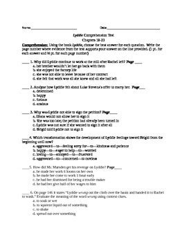 Full Download Lyddie Multiple Choice Test 