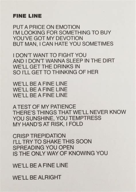 Lyrics Fine Line