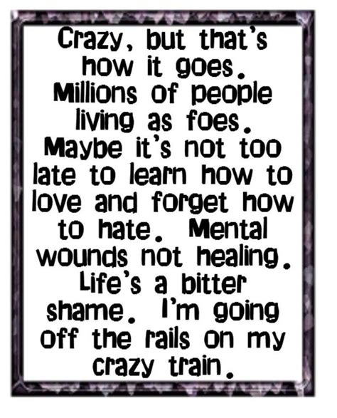 Lyrics For Crazy Train