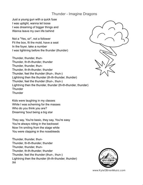 Lyrics For Thunder