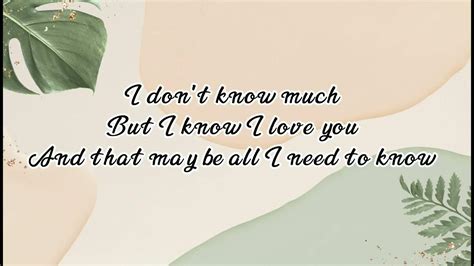 Lyrics I Know This Much Is True