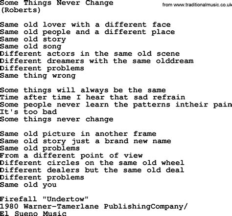 lyrics some things never change