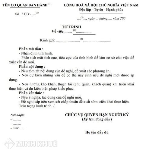 mẫu tờ trình | Mu t trnh v cch vit t