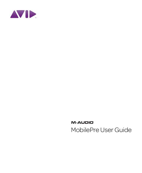 Read M Audio Mobilepre User Guide 