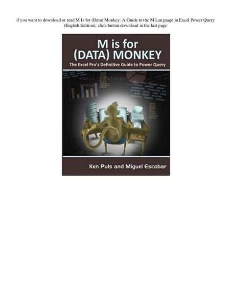 M Is for (Data) Monkey: A Guide to the M Language in Excel Power Query
