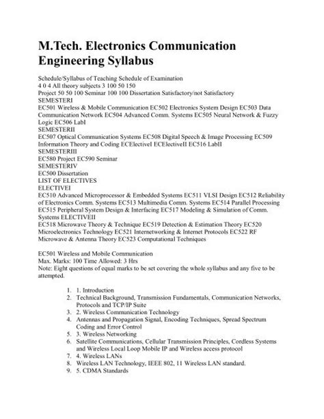 Read Online M Tech Electronics Design And Technology Syllabus 