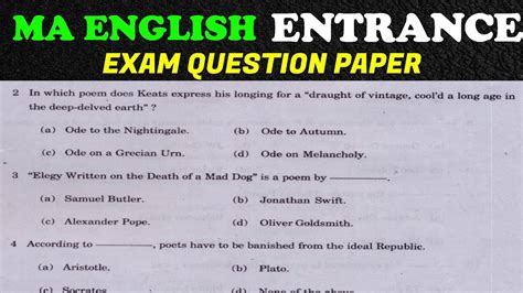 Full Download Ma English Entrance Exam Question Papers 