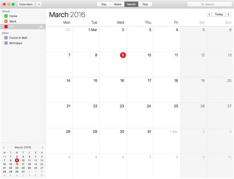 mac calendar show week number