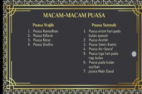 Macam Macam Puasa