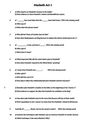 macbeth act 1 quiz