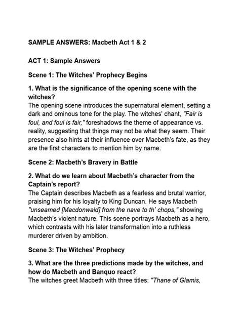 Macbeth Guide Answers Norton