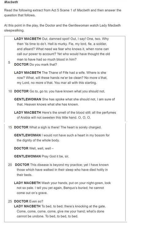 Macbeth Objective Unit Exam Answers