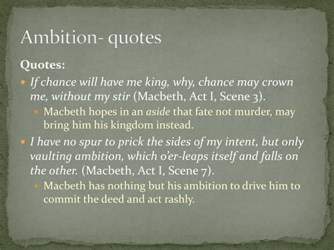 Macbeth Quotes About Ambition