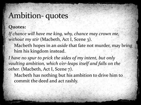 Macbeth Quotes Showing Ambition