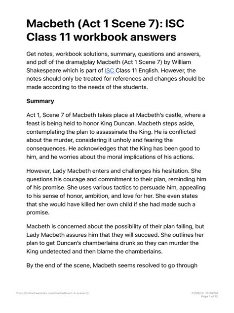 Macbeth Workbook Answers Pdf