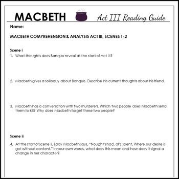 Full Download Macbeth Act 3 Study Guide Answers 