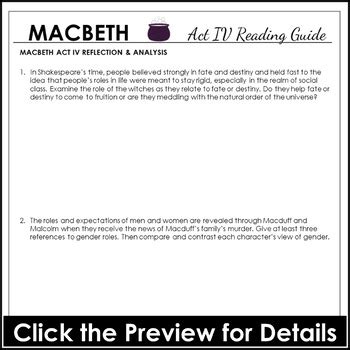 Download Macbeth Act 4 Reading Guide Answers Keyworkzore 