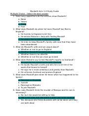 Download Macbeth Multiple Choice Study Guide 