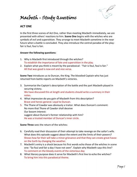 Read Macbeth Study Guide Act 5 Answers File Type Pdf 