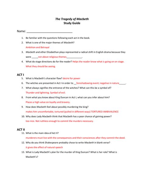 Read Macbeth Study Guide Act 5 Answers File Type Pdf 