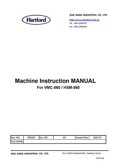 Read Machine Manual Vmc Hartford 