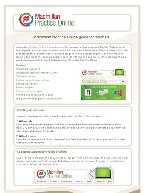 Macmillan Practice Online Guide For Teachers