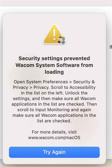 macos "Security Settings prevented XYZ Software from Loading" windows