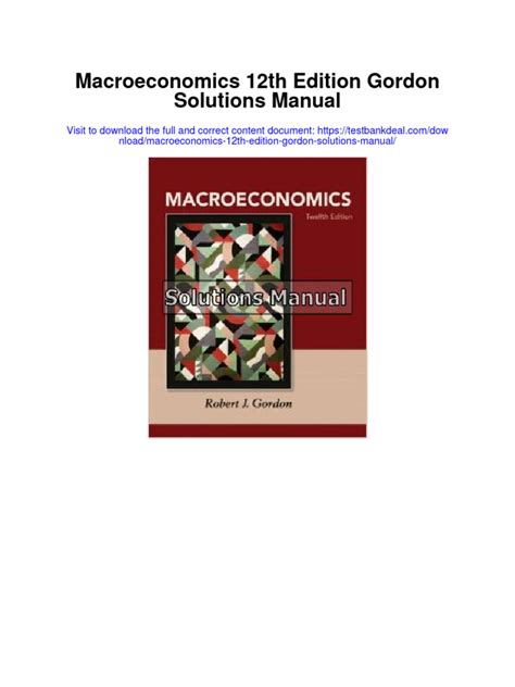 Read Online Macroeconomics Gordon 12Th Edition Answers Chapter 6 