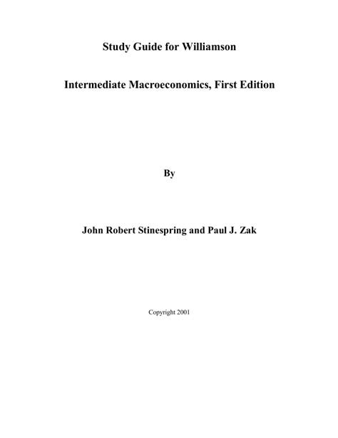 Read Online Macroeconomics Williamson Study Guide 